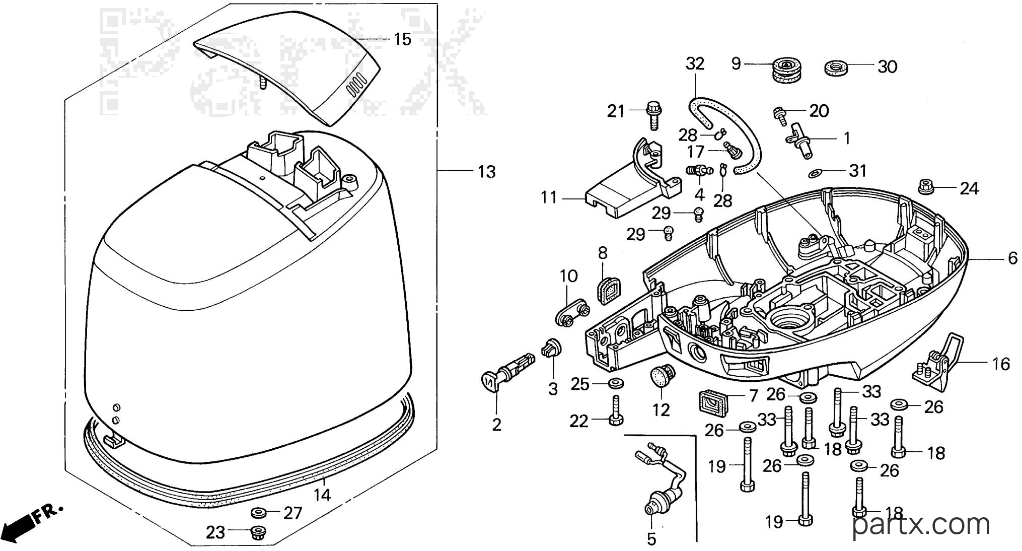 Honda BF25AX LHA - ENGINE COVER