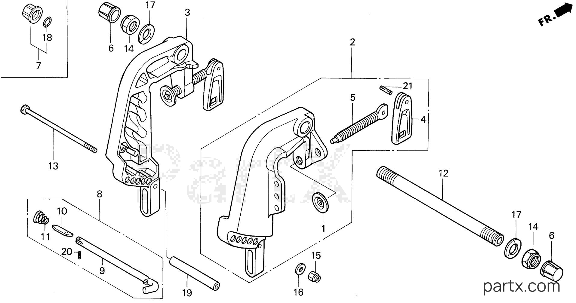 Honda BF30AW SHA - STERN BRACKET