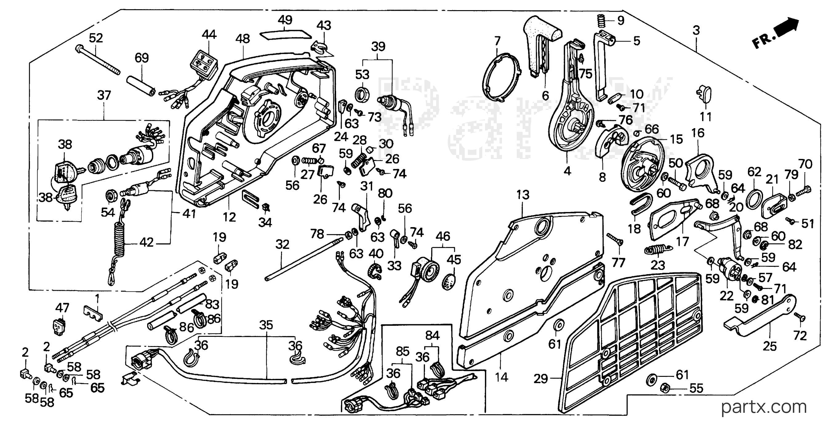 Honda BF25AX SRSA - REMOTE CONTROL