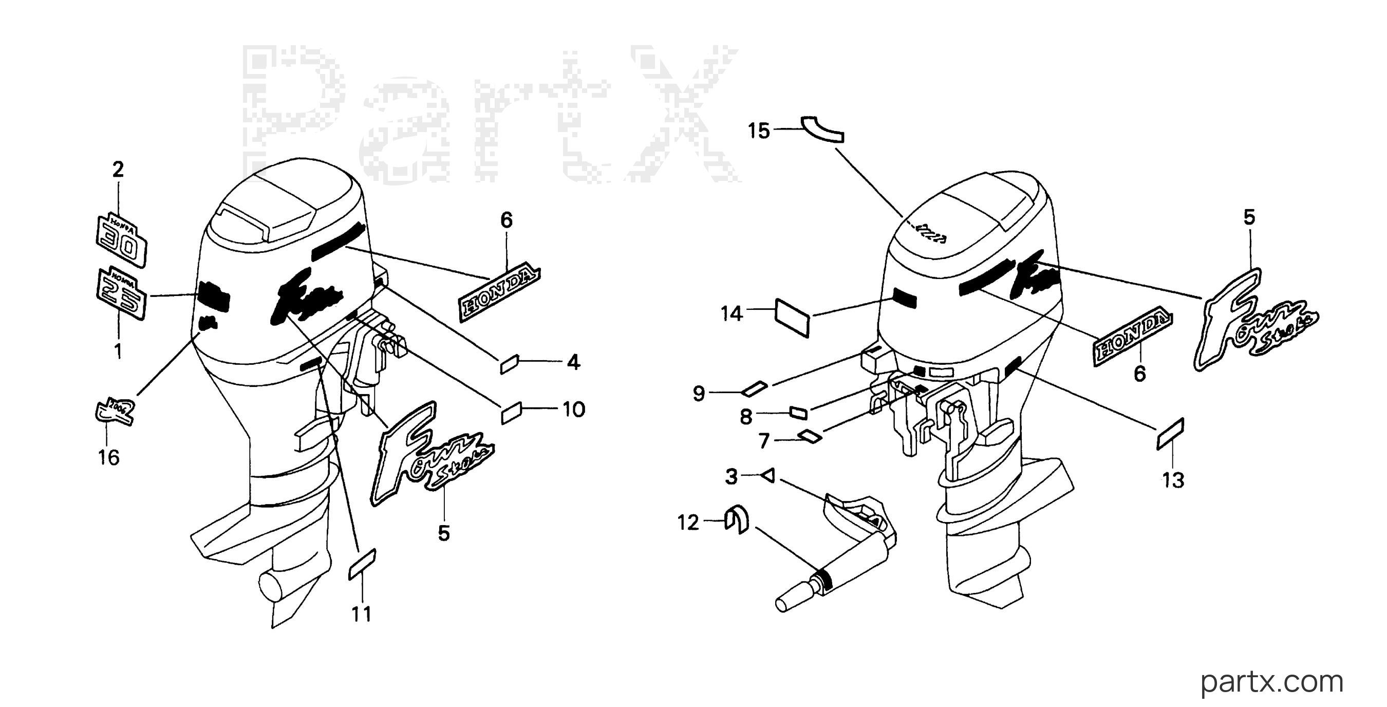 Honda BF25AX SRSA - MARKS