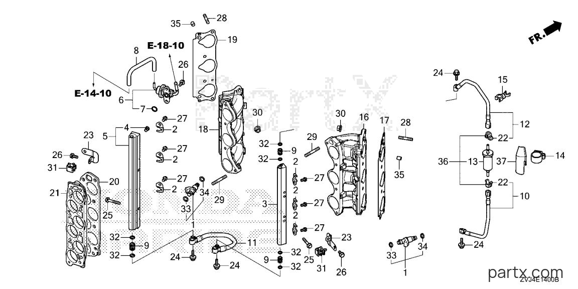 Honda BF200D XCDA - FUEL PIPE - INJECTOR