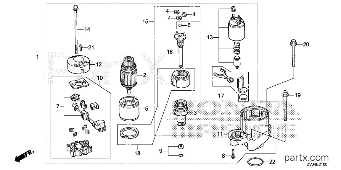 Honda BF225DK1 URA - STARTER MOTOR