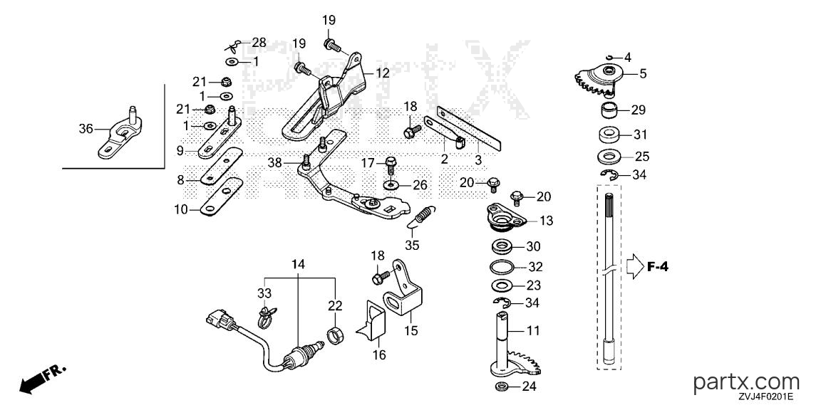 Honda BF225D XDA - SHIFT SHAFT (2)