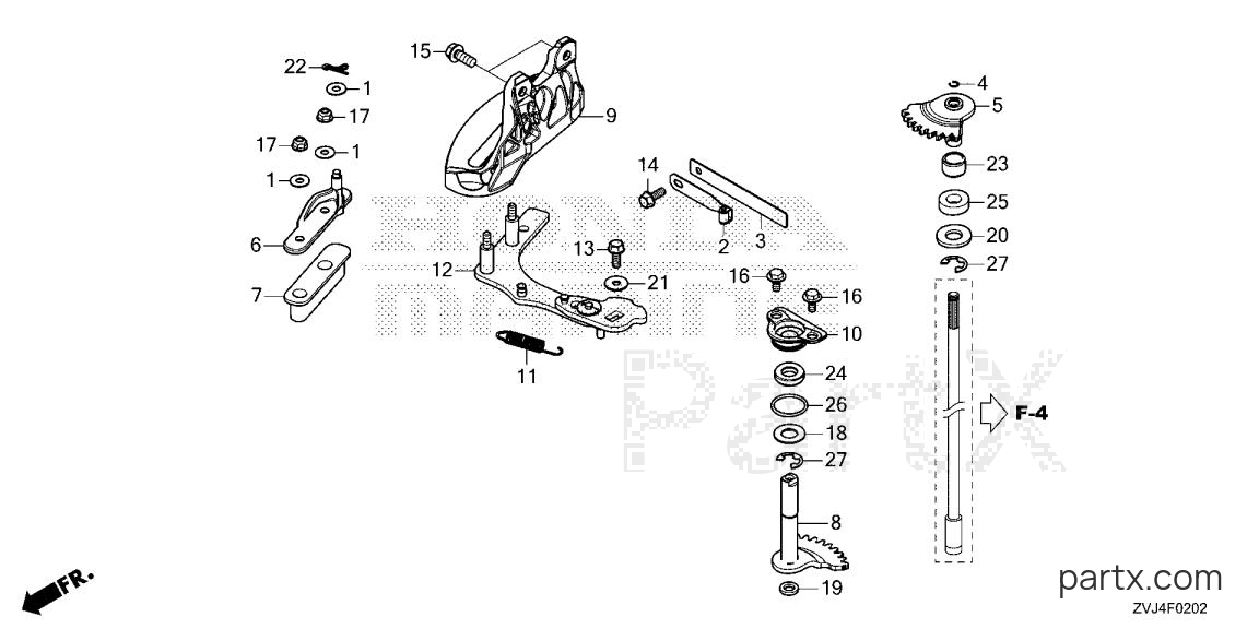 Honda BF225DK1 UDA - SHIFT SHAFT (3)