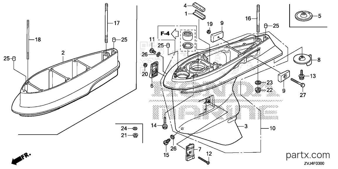 Honda BF200DK1 XDA - GEAR CASE