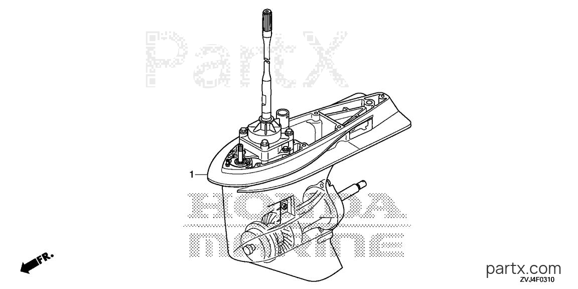 Honda BF250D XCDA - GEAR CASE ASSY.