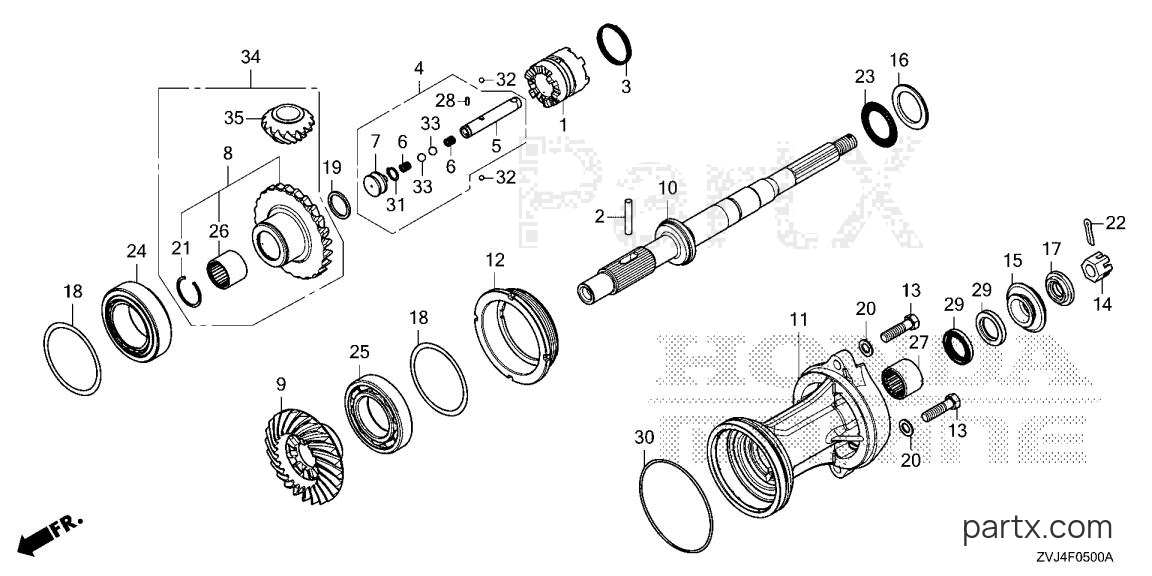 Honda BF250DK1 URA - PROPELLER SHAFT (1)