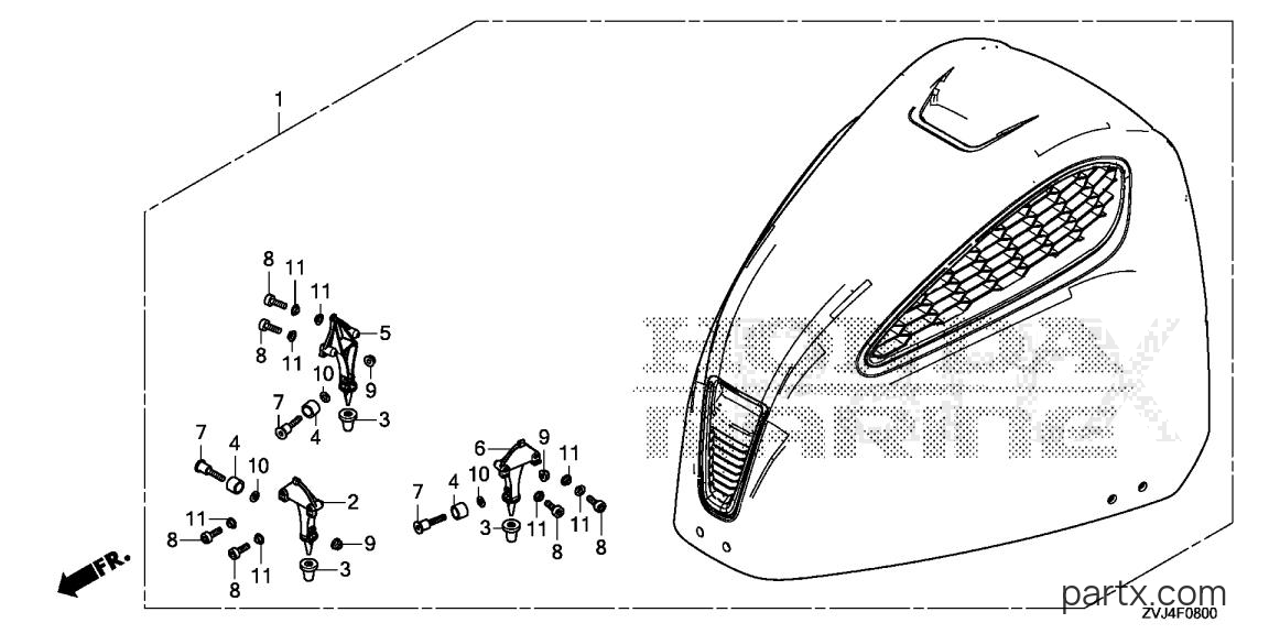 Honda BF250D UCDS - ENGINE COVER (1)