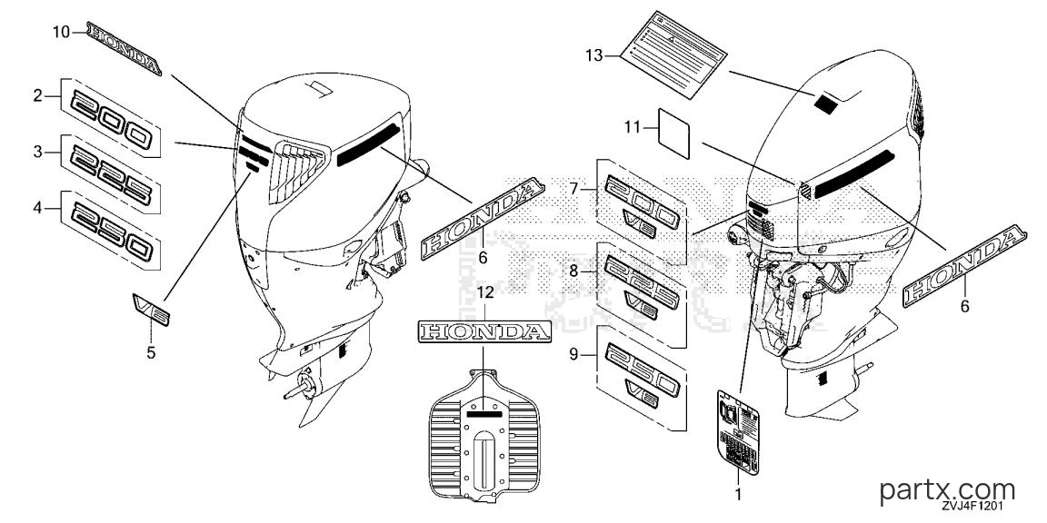 Honda BF225DK1 XRA - LABEL (2)