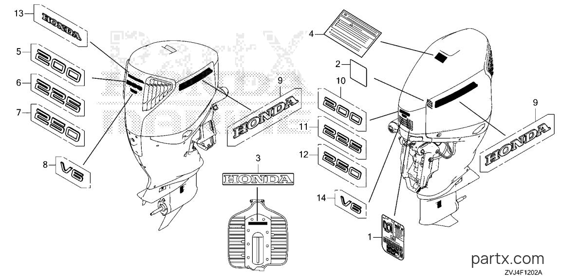 Honda BF200DK1 XDA - LABEL (3)