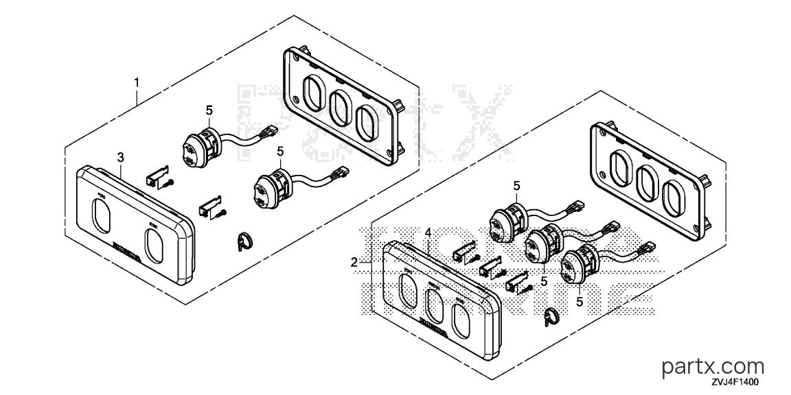 Honda BF250D UCDS - SWITCH PANEL (POWER TILT)