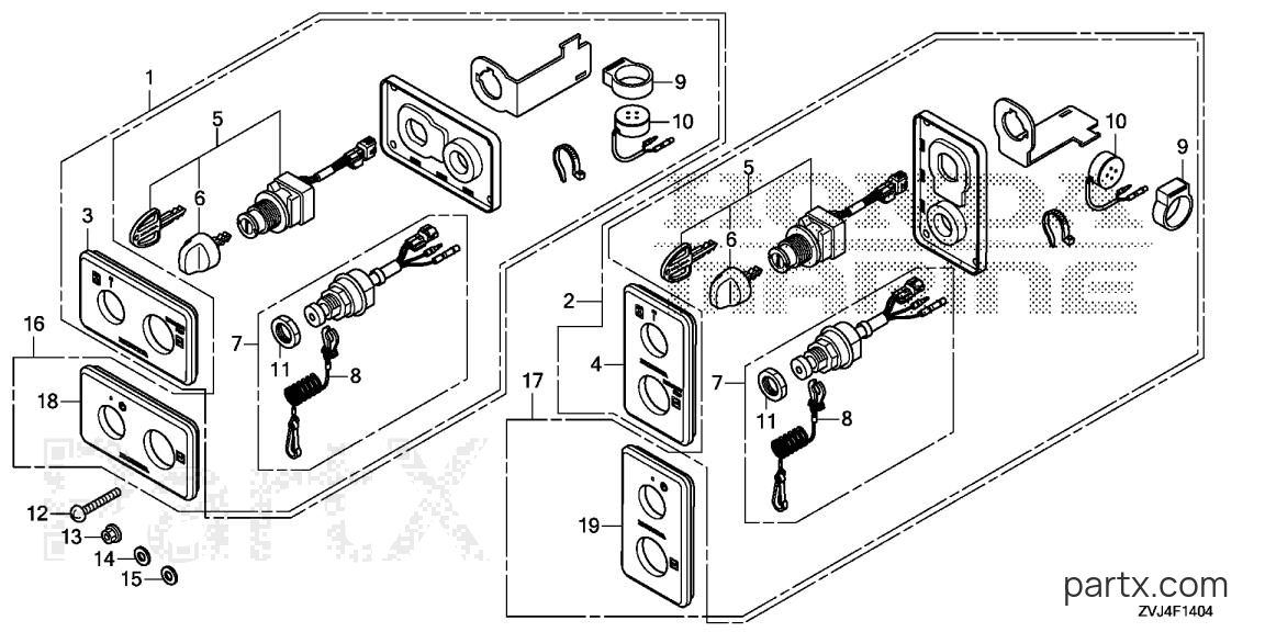 Honda BF250D LDS - SWITCH PANEL (SMART)