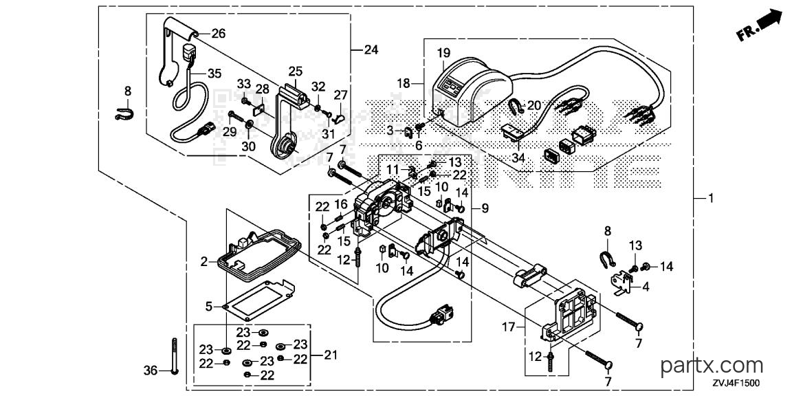 Honda BF250D XDS - REMOTE CONTROL (TOP MOUNT SINGLE TYPE) (DBW)