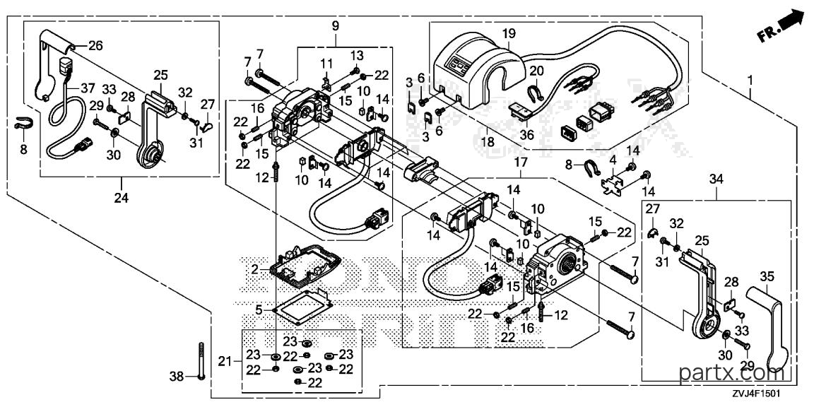Honda BF250D UDS - REMOTE CONTROL (TOP MOUNT DUAL TYPE) (DBW)