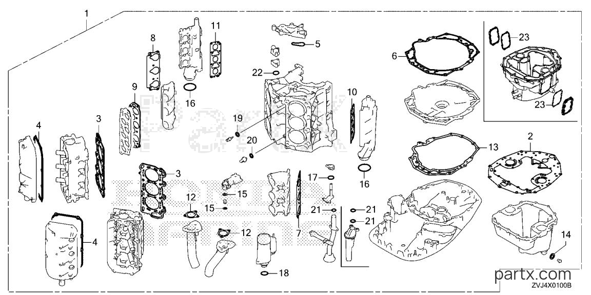Honda BF250DK1 URA - GASKET KIT