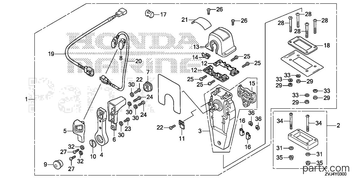 Honda BF250D URA - REMOTE CONTROL (TOP MOUNT SINGLE TYPE) (R.) (MECH)