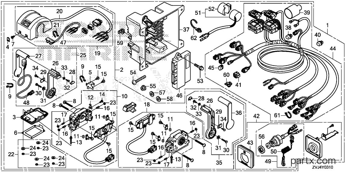 Honda BF250D XCDS - REMOTE CONTROL (TOP MOUNT DUAL TYPE) (SECOND) (DBW)