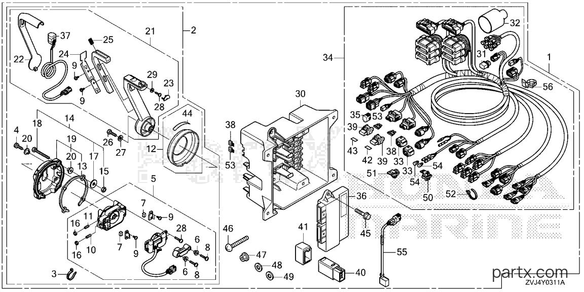 Honda BF250D XCDS - REMOTE CONTROL (FLUSH MOUNT TYPE) (MAIN) (DBW)