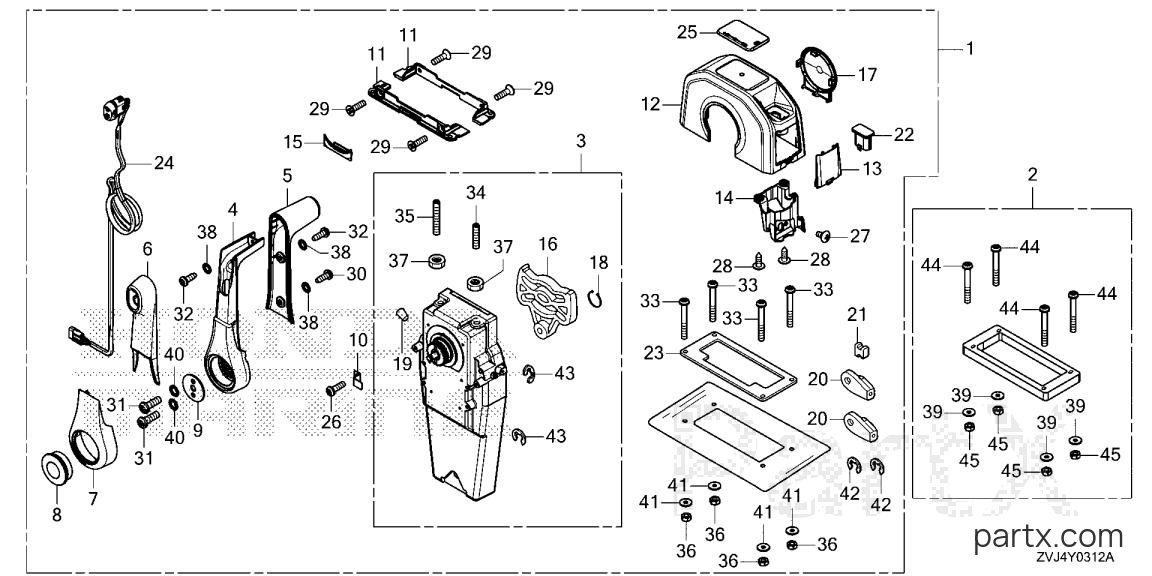 Honda BF250D UCRA - REMOTE CONTROL (TOP MOUNT SINGLE TYPE) (NHK MEC)