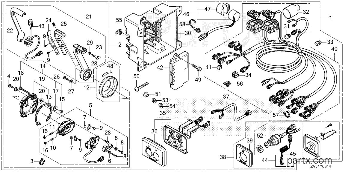 Honda BF200D LDA - REMOTE CONTROL (FLUSH MOUNT TYPE) (SECOND