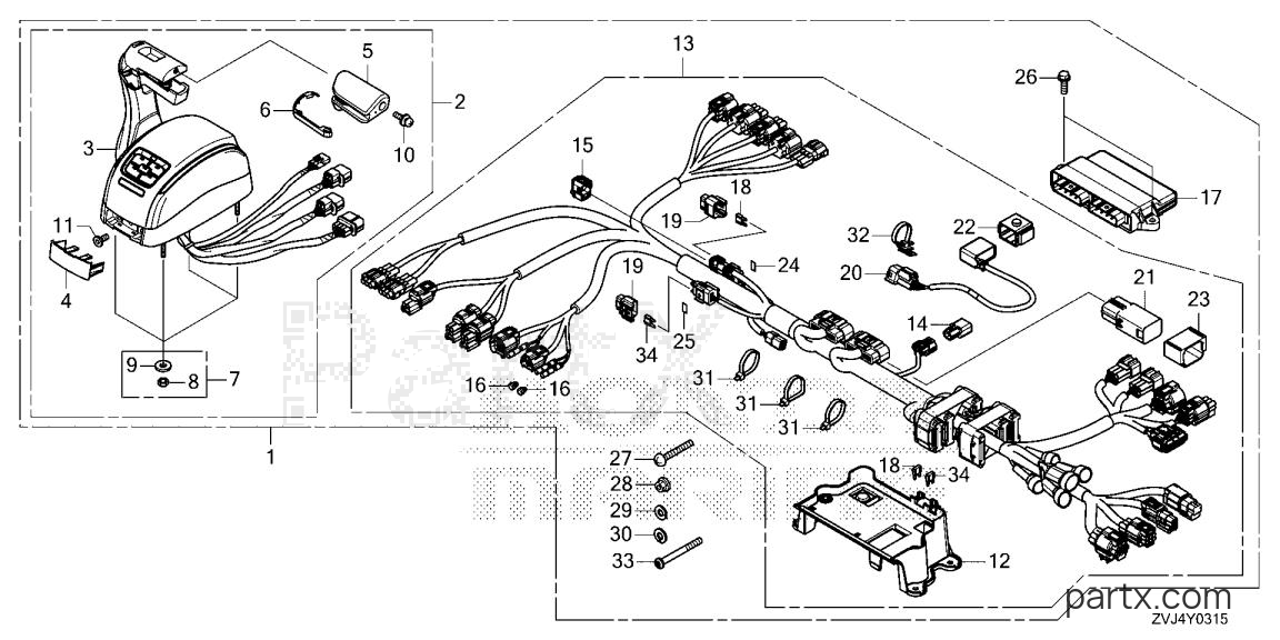 Honda BF200DK1 XCDA - REMOTE CONTROL (TOP MOUNT SINGLE TYPE) (MAIN)