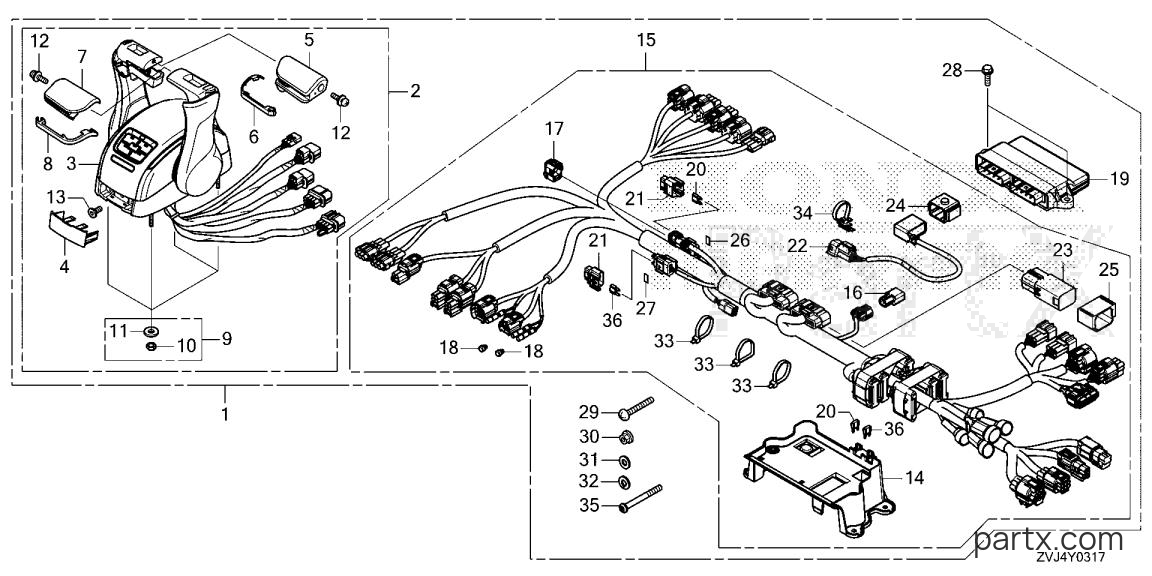 Honda BF225DK1 XDA - REMOTE CONTROL (TOP MOUNT DUAL TYPE) (MAIN)