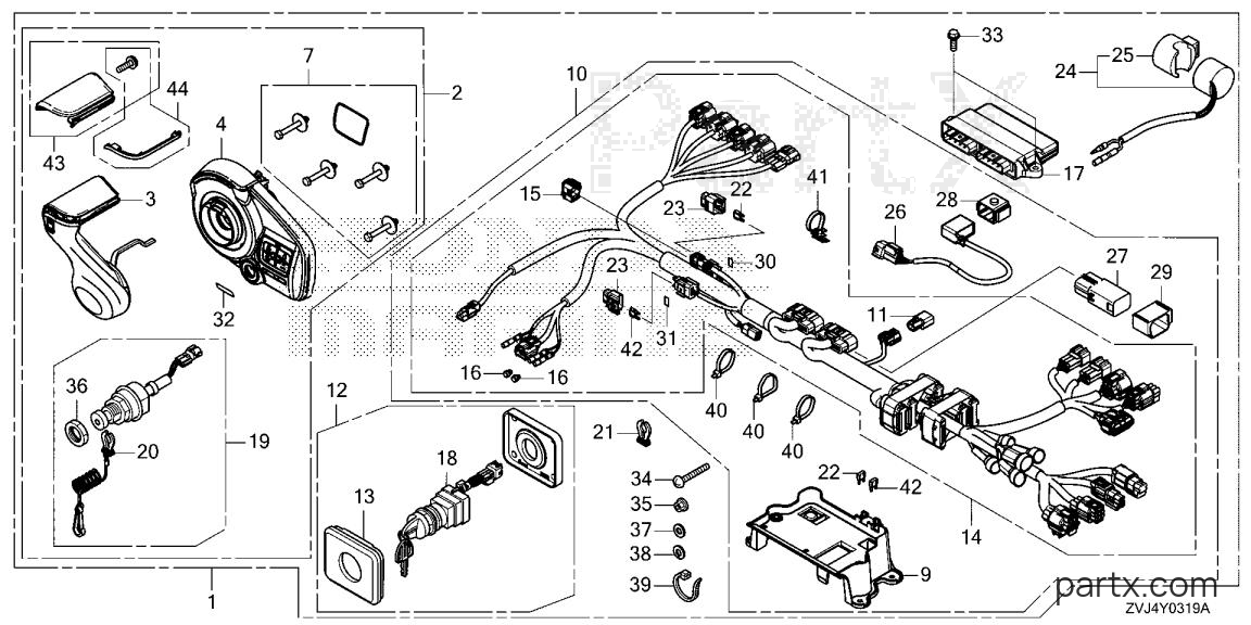 Honda BF200DK1 XDA - REMOTE CONTROL (FLUSH MOUNT TYPE) (MAIN)