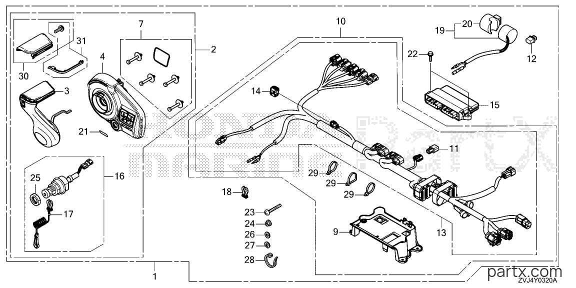 Honda BF250DK1 XCDA - REMOTE CONTROL (FLUSH MOUNT TYPE) (SECOND