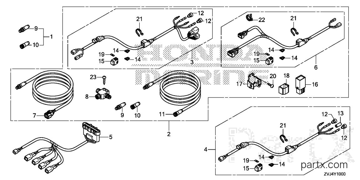 Honda BF250D XRA - CABLE KIT (1)