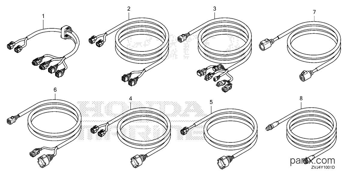 Honda BF225D LRA - CABLE KIT (2)