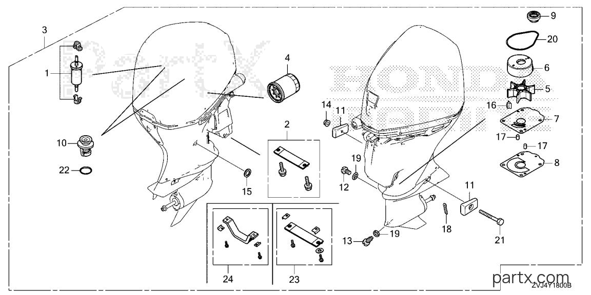 Honda BF225DK1 XCDA - MAINTENANCE KIT (200)