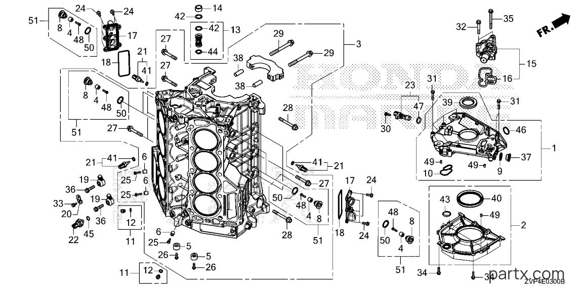 Honda BF350A UDA - CYLINDER BLOCK