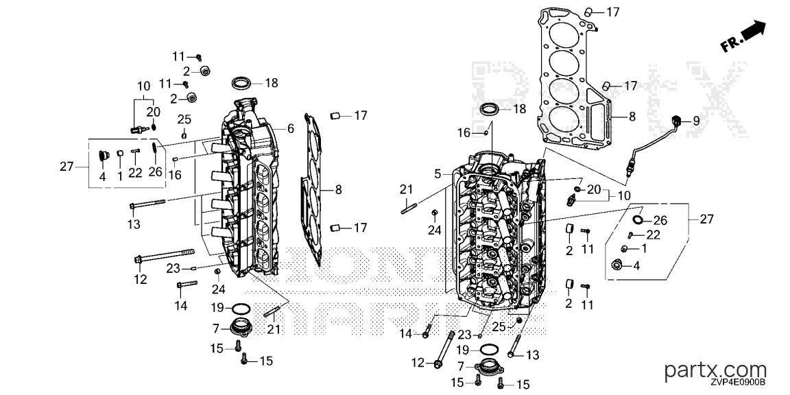 Honda BF350A UDA - CYLINDER HEAD