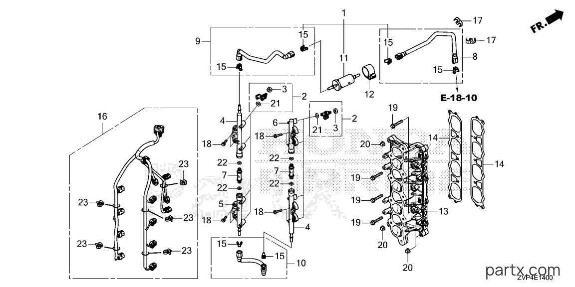 Honda BF350A XDA - FUEL PIPE - INJECTOR