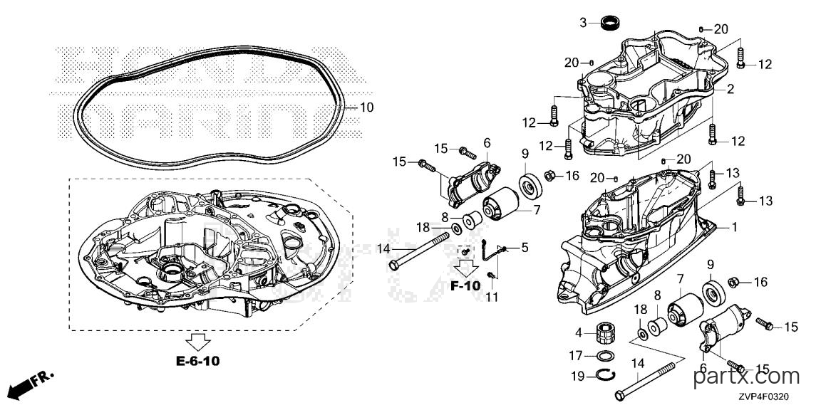 Honda BF350A XCDA - EXTENSION CASE