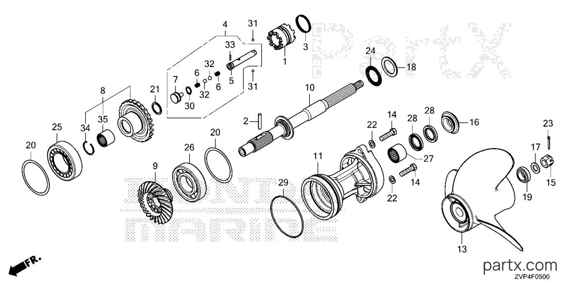 Honda BF350A UDA - PROPELLER SHAFT