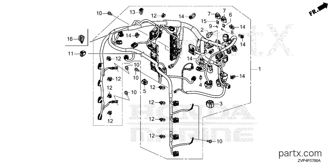 Honda BF350A XDA - WIRE HARNESS