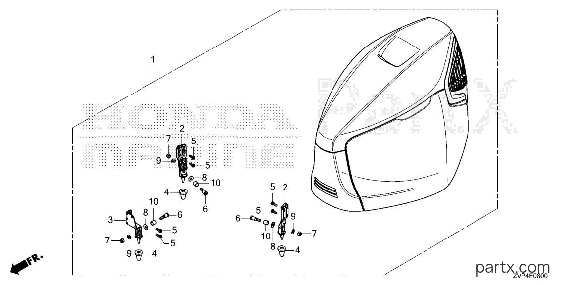 Honda BF350A XDA - ENGINE COVER