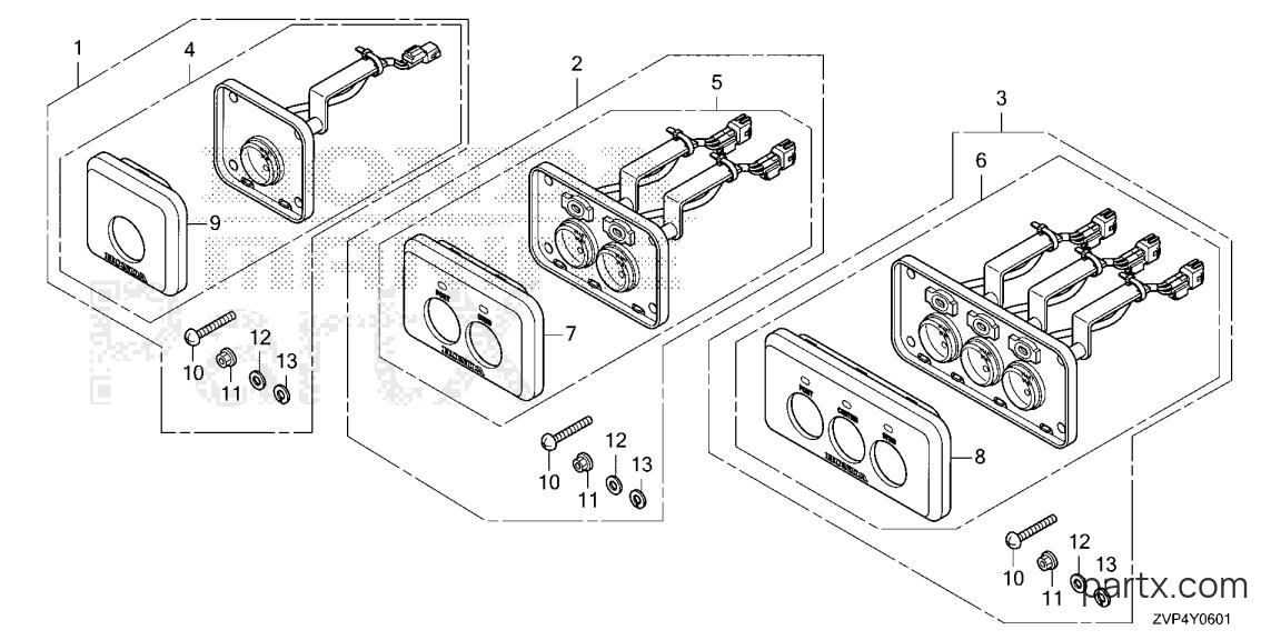 Honda BF350A UDA - SWITCH PANEL KIT (START STOP)