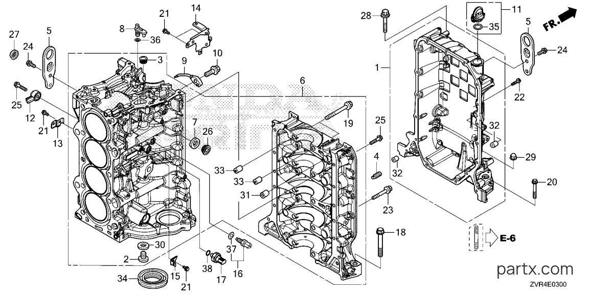 Honda BF115JK1 LRA - CYLINDER BLOCK