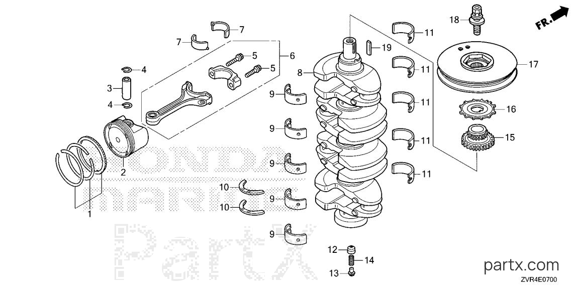 Honda BF115JK1 XDA - CRANKSHAFT - PISTON