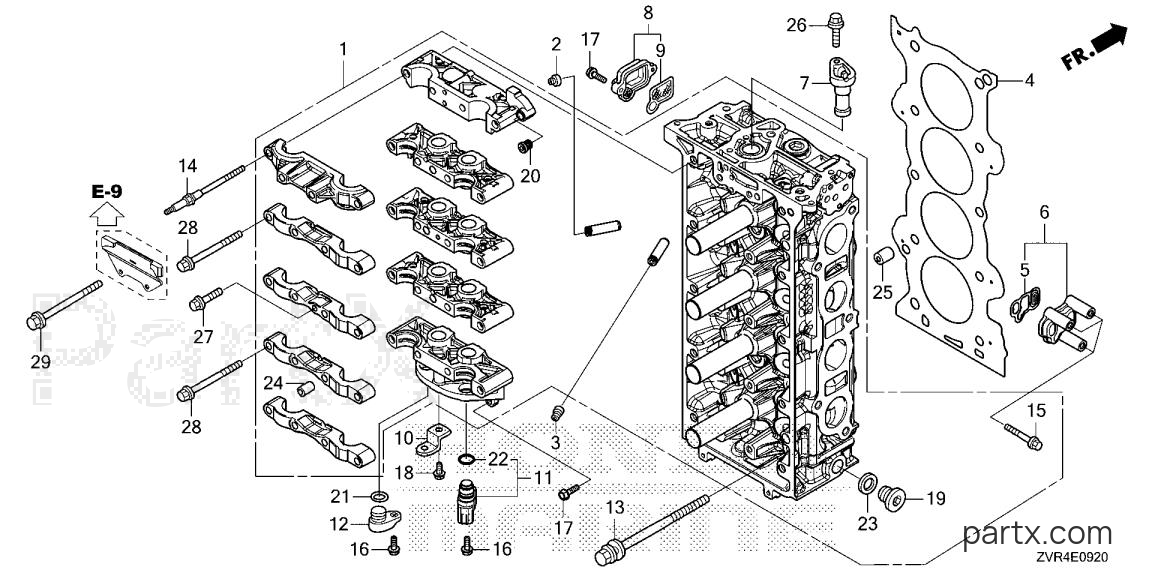 Honda BF115J LRA - CYLINDER HEAD
