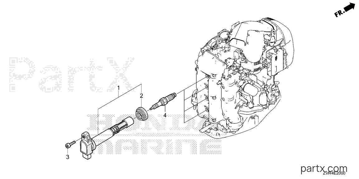 Honda BF115JK1 XRA - IGNITION COIL - SPARK PLUG