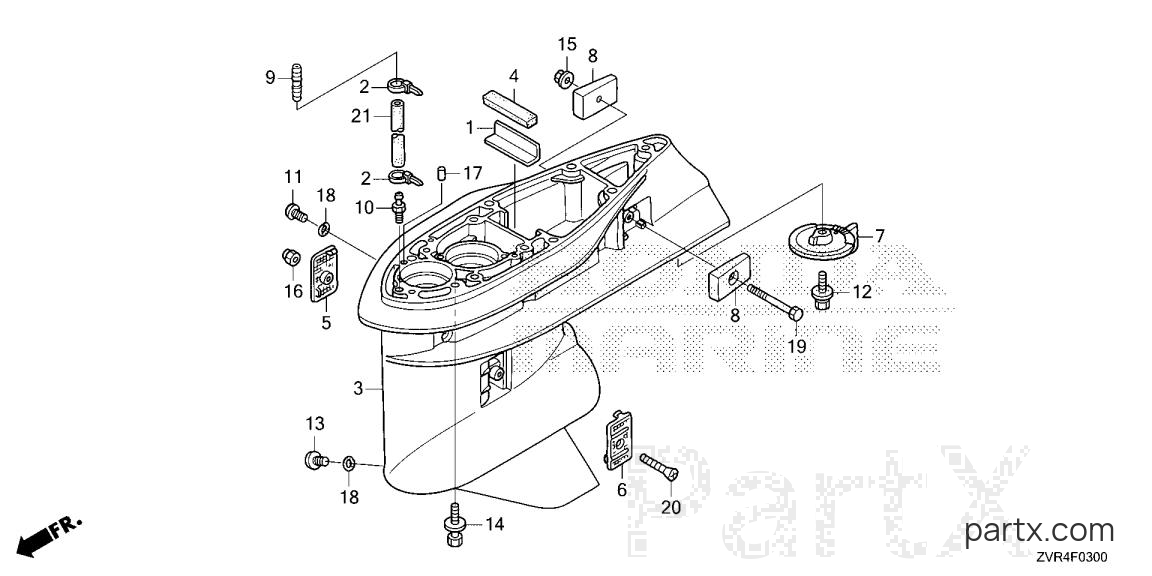 Honda BF115JK1 LDA - GEAR CASE