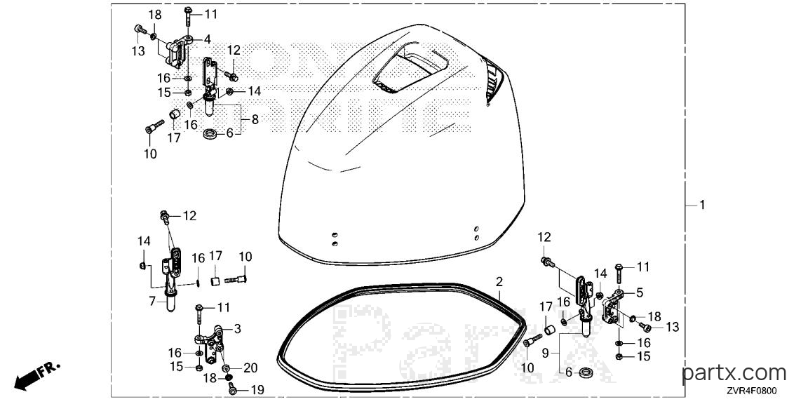Honda BF115JK1 LRA - ENGINE COVER ASSY.