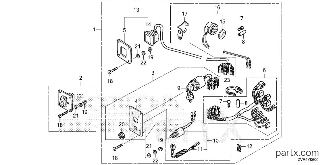 Honda BF115JK1 XRA - SWITCH PANEL KIT (1) (MECH)