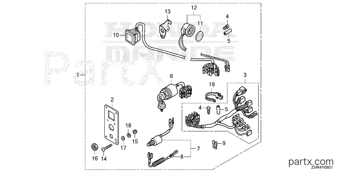 Honda BF115J LRA - SWITCH PANEL KIT (2) (MECH)