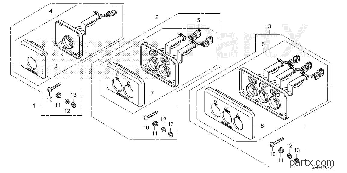 Honda BF115JK1 LDA - SWITCH PANEL KIT (START STOP)