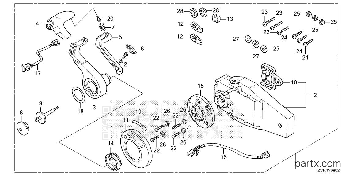 Honda BF115JK1 LRA - REMOTE CONTROL (FLUSH MOUNT TYPE) (R.)