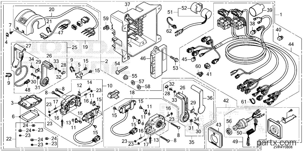 Honda BF115J XDA - REMOTE CONTROL (TOP MOUNT DUAL TYPE) (SECOND) (DBW)